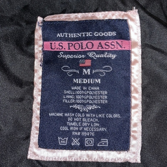 U.S. Polo Association Puffer Coat w/Faux Fur Hood, sz Medium (girls) - Picture 3 of 12